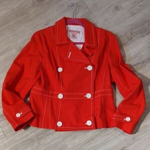 Bandolino Retro Orange Double-Breasted Jacket Size 12